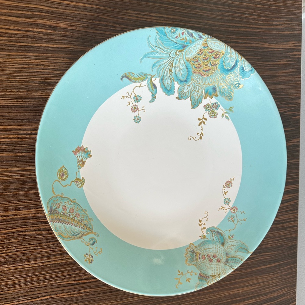 Eliza Spring Teal Flower Serving Bowl (13 inch)